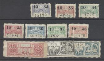 10 db cserkész tagsági díj bélyeg