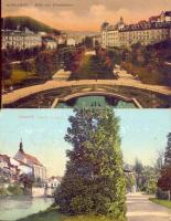 6 db régi, külföldi városképes lap (négy cseh, egy lengyel és egy osztrák)