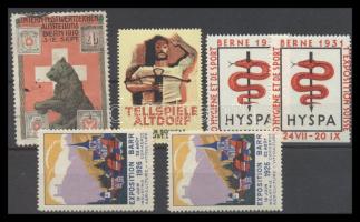 6 db svájci levélzáró