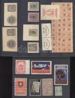 6 db magyar levélzáró + zárjegyek + illetékjegy kivágások + Szociáldemokrata párt pártadó bélyegek