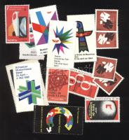 15 db külföldi kiállítási levélzáró az 1940-1960-as évekből