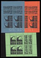 1911 Nemzetközi Vas- és Géppari kiállítás levélzáró kisív 3 klf színben