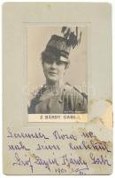 1901 Z. Bárdy Gabi fotólap a színművésznő saját kezű aláírásával