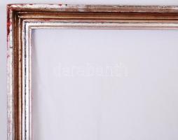 Ezüst színű fa képkeret apró hibákkal, belső méret: 60×80,5 cm, külső: 66×86,5 cm