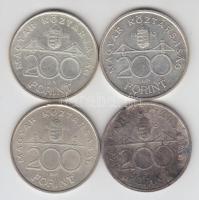 1992-94. 200Ft Ag "MNB" / "Deák" (4x) T:2,2-