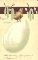 Easter egg, chicken litho Emb. (EK)