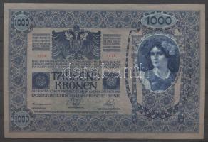 1902. 1000K "Deutschösterreich" felülbélyegzéssel T:I-(hajtatlan, kis saroktörés)