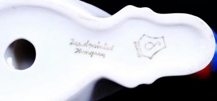 Drasche Páva, kézzel festett, jelzett, hibátlan, m:10 cm, h:12 cm