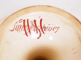 Francia Sarreguemines fajansz dísztányér és kínálótál, jelzett, hibátlan, kézzel festett, 1850-1900 ...