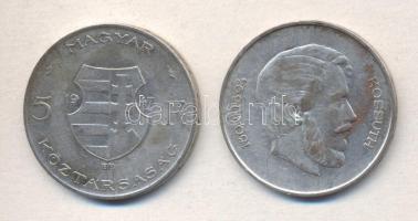 1947. 5Ft Ag "Kossuth" (2x) T:3