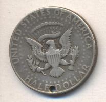 Amerikai Egyesült Államok 1966. 1/2$ Ag "Kennedy" T:3 Ly. USA 1966. 1/2 Dollar Ag "Kennedy" C:F hole