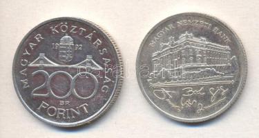 1992. 200Ft Ag "MNB" (2x) T:2