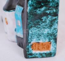 Csekovszky Árpád (1931-1997): Falurészlet, kerámia fali dombormű, jelzett, hibátlan, új szerű állapo...