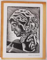 Molnár C Pál (1894-1981): Ex libris, fa metszett, jelzés nélkül, 17×12 cm