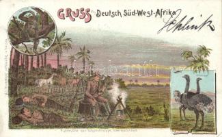 German South West Africa, military litho (EK)