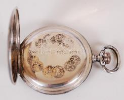 1902-1922 Tavannes svájci duplafedelű ezüst (Ag) zsebóra 800-as svájci tisztaságjelzéssel és bécsi b...