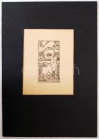 1909 Kozma Lajos (1884-1948): "Ez a könyv Káldor Imréé" ex libris  cinkográfia paszpartuban 22x30cm