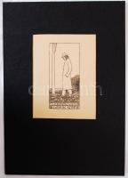 1909 Kozma Lajos (1884-1948): "Ez a könyv Goitein Gábor könyve" ex libris  cinkográfia paszpartuban 22x30cm