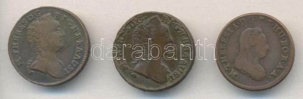 Ausztria/magyar verdejel 1762K 1Kr + 1763S 1Kr + 1780K 1Kr "Mária Terézia" T:2-,3