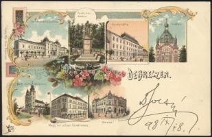1898 Debrecen zsinagógával litho (kis szakadás, small tear)