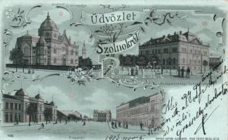 Szolnok zsinagógával litho