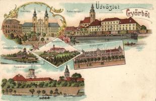 Győr a Pannonhalmi apátsággal litho