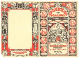 cca 1930 Budapest V. Apostolok söröző dekoratív kitöltetlen reklámos étlap 27x20 cm