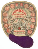 cca 1930 Budapest V. Apostolok söröző reklám-legyező / Beer commercial fan 20x12 cm