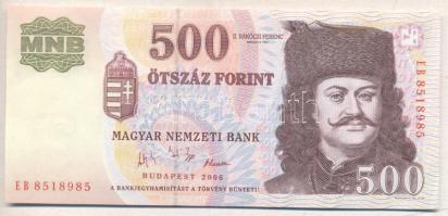 2006. 500Ft "1956-os forradalom évfordulója" "EB" széria T:I