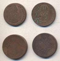 Ausztria/magyar verdejel 1816B 1Kr + 1816S 1Kr + Ausztria 1816A 1Kr + 1868KB 4 Kr T:3