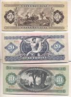 1969. 10Ft "051" (2x) egymás utáni sorszámmal T:I + 1975. 20Ft "007" (2x) egymás...