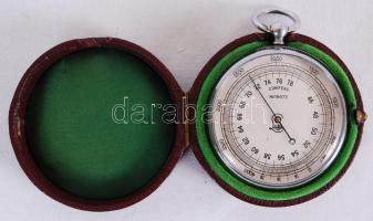 cca 1940 Lufft "Auto-Aneroid" utazó aneroid barométer eredeti tokjában / 
Lufft Auto-Anero...