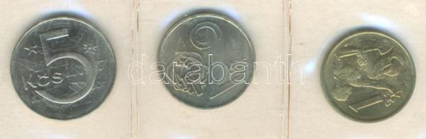Csehszlovákia 1981. 1h - 5K 6klf db szettben, eredeti plasztik tokban T:1 Czechoslovakia 1981. 1 haleru - 5 Korun 6 different coins in set in original plastic case C:Unc