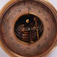 cca 1900 Réz magasságmérő barométer eredeti dobozában, német nyelvű leírással / 
Brass "Höhenme...