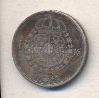 Svédország 1942. 1K Ag "V.Gusztáv" T:3 Sweden 1942. 1 Krona Ag "Gustaf V" C:F
