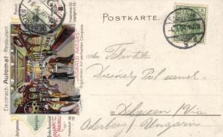 Berlin, self-service restaurant litho advertisement on the backside