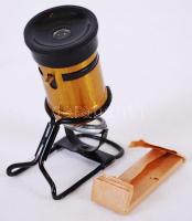 cca 1930 Asztali gyerekmikroszkóp 2db üveglappal eredeti dobozában német nyelvű leírással / 
Univers...