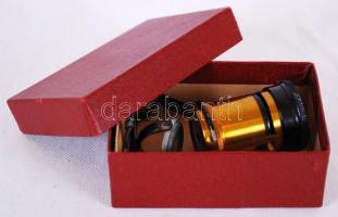 cca 1930 Asztali gyerekmikroszkóp 2db üveglappal eredeti dobozában német nyelvű leírással / 
Univers...