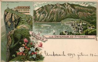 1893 (!) Unterach am Attersee litho