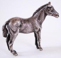 1966-1999 Kézzel készített ezüst (Ag) ló figura 935/1000 tisztaságú magyarországi jelzéssel és "FŐÉ" jellel /  Handmade silver horse figure with 935/1000 fineness Hungarian assay mark, 4,5x5,5cm, 35,8gr