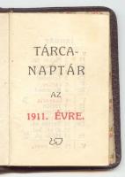 1911 Tárcanaptár igényes egészbőr kötésben, aranyozott lapszélekkel