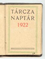 1922 Tárcanaptár finom egészbőr kötésben, a kötéstáblán újévi malacot ábrázoló ezüstözött plakettel