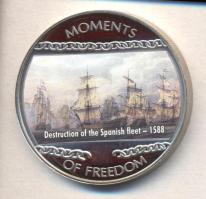 Libéria 2004. 10$ "Szabadság pillanatai-A spanyol armada pusztulása 1588." multicolor T:PP...