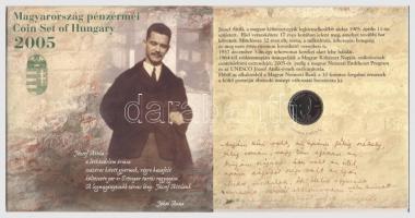 2005. 1Ft-100Ft 7klf db + 10Ft "József Attila" dísztokos szettben T:BU Csak 8000db!