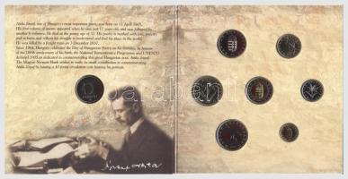 2005. 1Ft-100Ft 7klf db + 10Ft "József Attila" dísztokos szettben T:BU Csak 8000db!