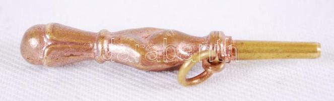 Kéz formájú, láncra akasztható, réz zsebórakulcs /  Brass pocket watch key