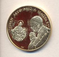 Bognár György (1944-) 1991. "II.János Pál pápa látogatása - Debrecen" aranyozott emlékérem...