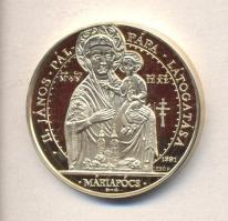 Bognár György (1944-) / Lebó Ferenc (1960-) 1991. "II.János Pál pápa látogatása - Máriapócs" aranyozott emlékérem (42,5mm) T:PP