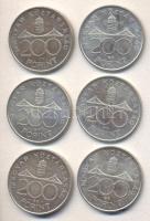 1994. 200Ft Ag "Deák" (6x) T:2