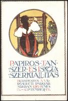 1910 Papíros, Iskolaszer és Tanszer Kiállítás Budapest / Stationery Goods Expo (small tear)